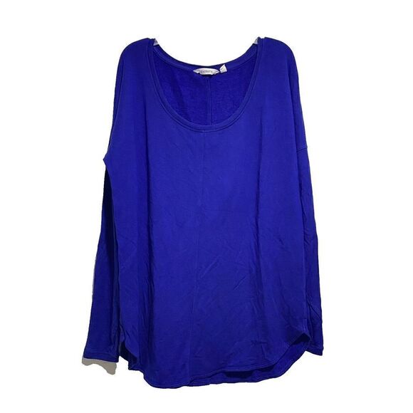 Athleta Tops - Athleta Women's Scoop Neck Sweater Long Sleeve‎ Keyhole Thumbs Blue SMALL